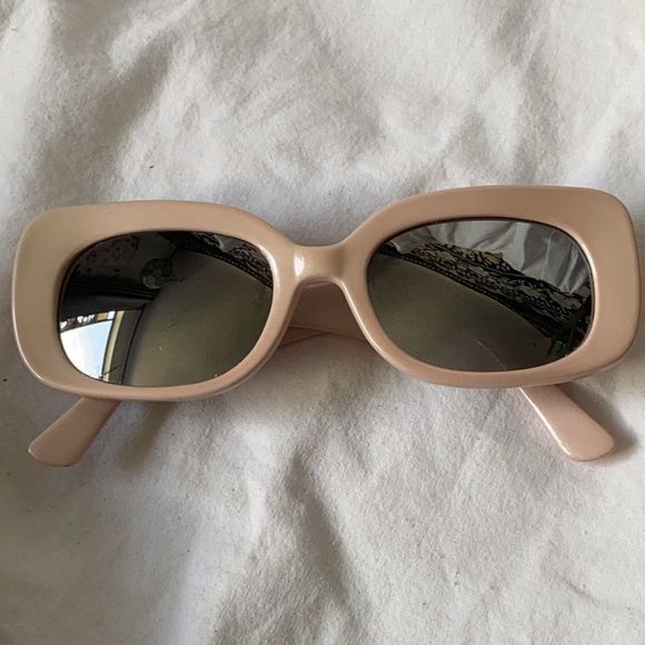 Pink Framed Sunglasses Mirror Lens Chunky New - Picture 6 of 6